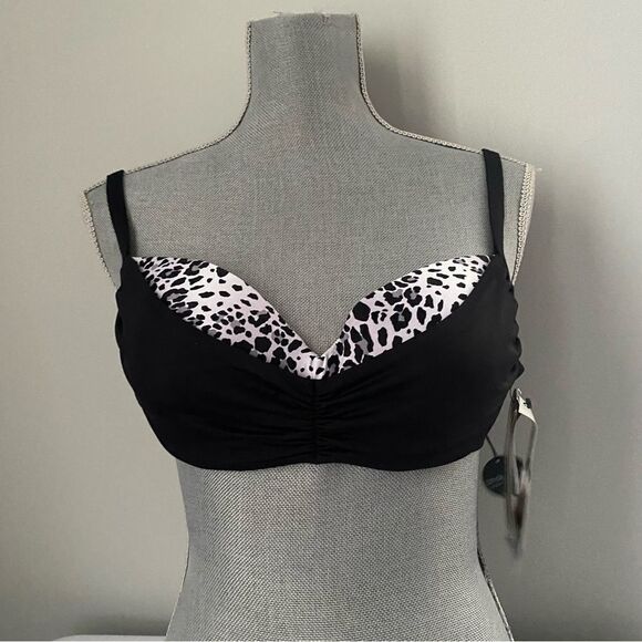 Coco Reef Women's Standard Bikini Top Swimsuit Underwire Animal Print 36/38C - Picture 3 of 5